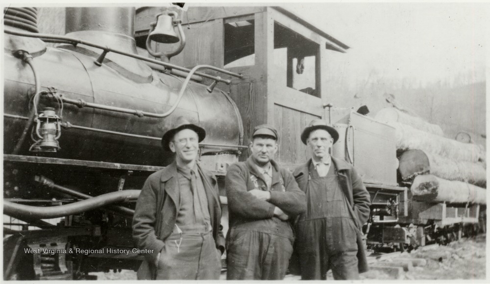 The crew of an early steam locomotive